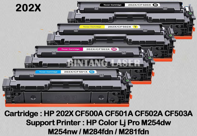Refill Toner HP 202A 202X CF500X CF501X CF502X CF503X Bintang Laser
